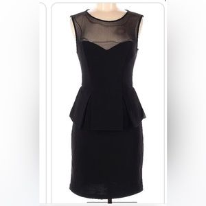 Black peplum sleeveless dress